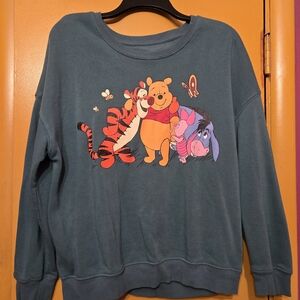 Disney Women's Blue Winnie the Pooh Sweater